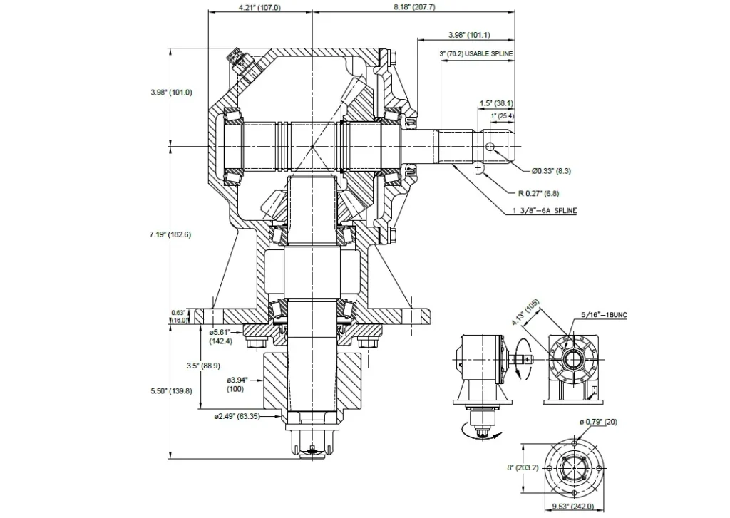 EP-RC-71 Rotary Cutter Gearbox Specification